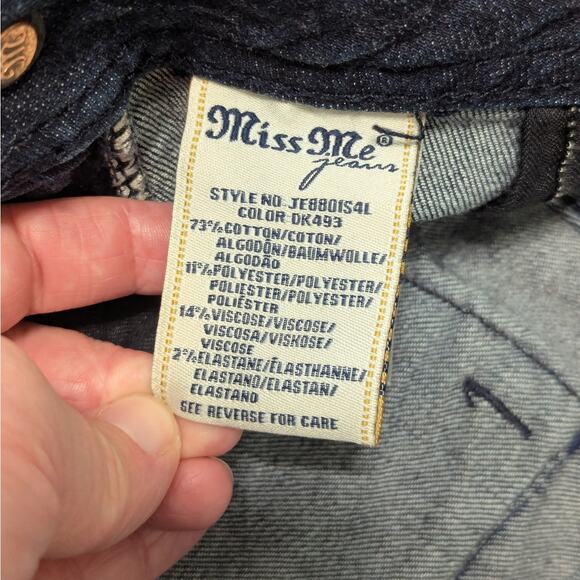Miss Me Select Signature Skinny Stretch Jeans Dark Wash Blue Womens 28 Grunge - Picture 4 of 5